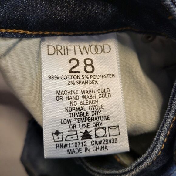 Driftwood Jackie High Rise Skinny Jeans with Embroidered Aztec Side Stripe sz 28 - Picture 7 of 13